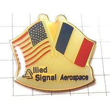 ピンバッジ・宇宙航空フランス国旗アメリカ星条旗 ALLIED-SIGNAL AEROSPACE USA FRANCE FLAG