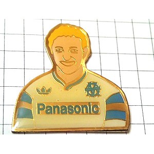 ピンバッジ・サッカーマルセイユ選手パナソニックOMアディダス OLYMPIQUE-DE-MARSEILLE JEAN-PIERRE-PAPIN PANASONIC