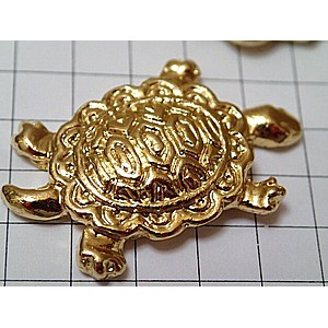 ピンバッジ・金色のカメ亀