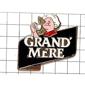 ピンバッジ・おばあちゃんコーヒー珈琲 CAFE-GRAND-MERE