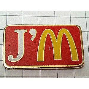 ピンバッジ・マクドナルド大好きＭ J-AIME I-LOVE-MCDONALDS