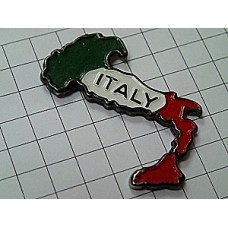 ピンバッジ・国旗柄イタリア地図型