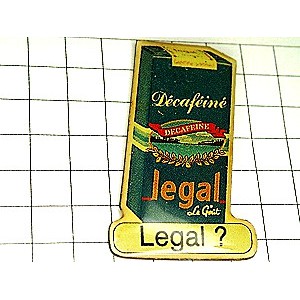 ピンバッジ・コーヒー珈琲一袋 CAFE LEGAL DECAFEINE