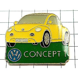 ピンバッジ・ニュービートル黄ドイツ車フォルクスワーゲン NEW-BEETLE VW-BEETLE VW VOLKSWAGEN GERMANY