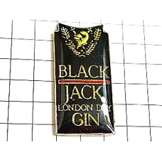 ピンバッジ・ロンドン酒ドライジンブラックジャック BLACK-JACK LONDON ENGLAND GIN