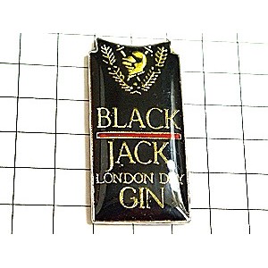 ピンバッジ・ロンドン酒ドライジンブラックジャック BLACK-JACK LONDON ENGLAND GIN