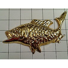 ピンバッジ・金色のさかなフィッシング魚釣り