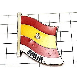 ピンバッジ・はためくスペイン国旗