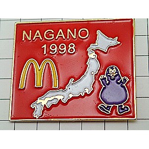 ピンバッジ・長野五輪マクドナルド日本地図グリマス