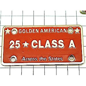 ピンバッジ・車のナンバープレート風 GOLDEN-AMERICAN USA