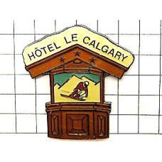 ピンバッジ・カルガリーホテル雪山スキー風景 CALGARY HOTEL SKIING