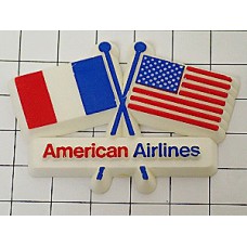 ピンバッジ・アメリカン航空フランス国旗アメリカ星条旗