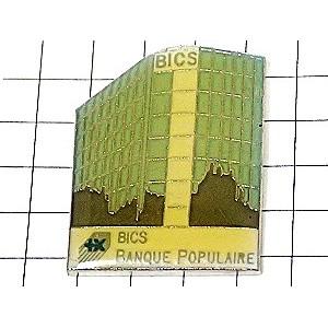 ピンバッジ・銀行のビル建物