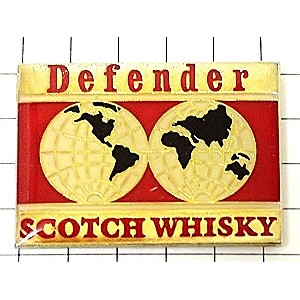 ピンバッジ・スコッチウイスキー酒ディフェンダー地球 DEFENDER WHISKY SCOTLAND