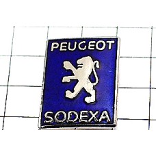 ピンバッジ・プジョー車ライオン紺色紋章 PEUGEOT SODEXA FRANCE