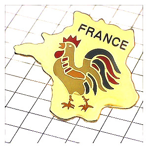 ピンバッジ・ニワトリ雄鶏フランス国鳥 FRANCE MAP