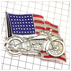 ピンバッジ・銀色ハーレーダビッドソン星条旗アメリカ/USA HARLEY-DAVIDSON USA FLAG