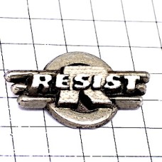 ピンバッジ・抵抗アルファベットR RESIST