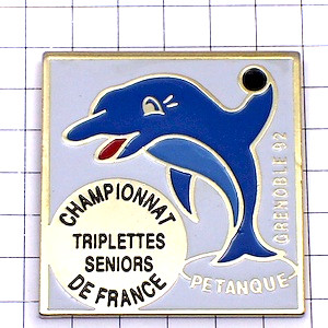 ピンバッジ・イルカ優勝ペタンク競技 DOLPHIN PETANQUE CHAMPIONNAT-DE-FRANCE