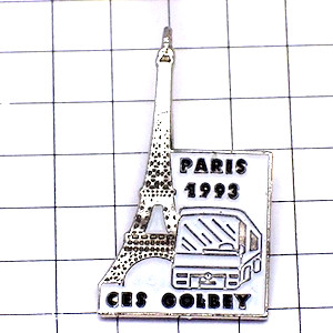 ピンバッジ・エッフェル塔とバス車 EIFFEL-TOWER BUS PARIS