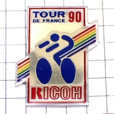 ピンバッジ・リコー写真カメラ自転車ツールドフランス RICOH LETOUR-DE-FRANCE-1990