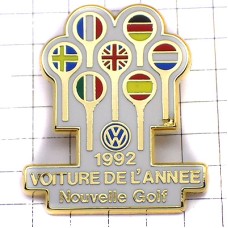 ピンバッジ・フォルクスワーゲン車ゴルフ国旗ユーロ VW-GOLF EUROPEAN-CAR-OF-THE-YEAR VW VOLKSWAGEN GERMANY