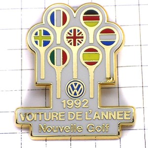 ピンバッジ・フォルクスワーゲン車ゴルフ国旗ユーロ VW-GOLF EUROPEAN-CAR-OF-THE-YEAR VW VOLKSWAGEN GERMANY