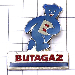 ピンバッジ・Ｂビュタガス青い熊 BUTAGAZ FRANCE