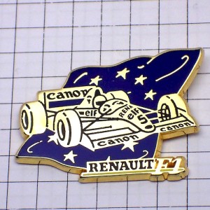 ピンバッジ・キャノンF1レース車ルノー旗ユーロ RENAULT FRANCE