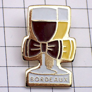 ピンバッジ・ボルドーワイン赤白グラス酒 BORDEAUX FRANCE