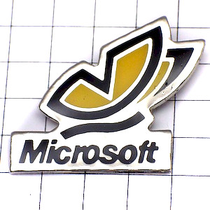 ピンバッジ・マイクロソフト黄色い蝶々 MICROSOFT USA