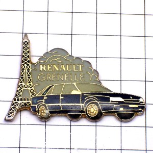 ピンバッジ・エッフェル塔とルノー車 RENAULT FRANCE