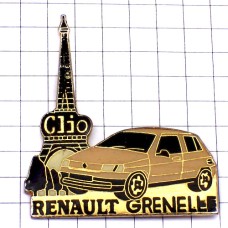 ピンバッジ・ルノー車クリオとエッフェル塔 RENAULT FRANCE