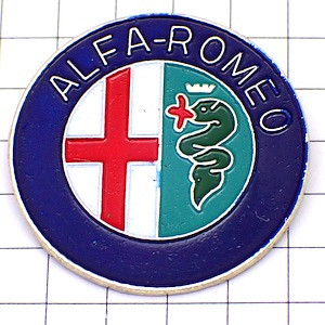 ピンバッジ・アルファロメオ車ロゴ丸 ALFA-ROMEO ITALIA ITALY