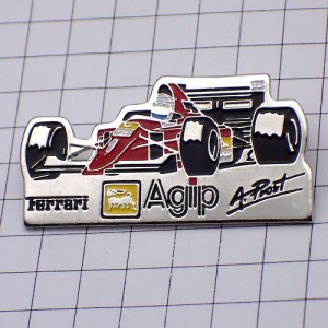 ピンバッジ・フェラーリＦ１アランプロスト車 ALAIN-PROST AGIP FERRARI ITALY