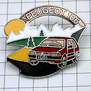 ピンバッジ・プジョー１０６赤い車 PEUGEOT-106 PEUGEOT FRANCE