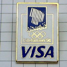 ピンバッジ・アメリカ国旗リレハンメル五輪ビザカードVISA