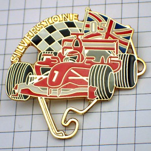 ピンバッジ・シルバーストーンF1車イギリス英国国旗