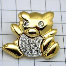 ピンバッジ・金色の熊のぬいぐるみ TEDDY-BEAR