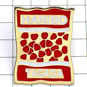 ピンバッジ・ハリボ赤い袋キャンディーお菓子 HARIBO GERMANY TAGADA