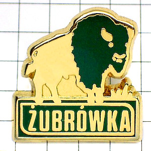 ピンバッジ・バイソン野牛ズブロッカ酒ウオッカ ZUBROWSKA VODKA POLAND