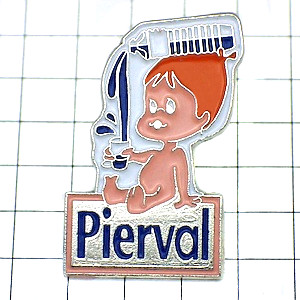 ピンバッジ・赤ちゃんとミネラル水 PIERVAL MINERAL-WATER FRANCE