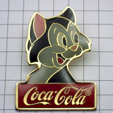 ピンバッジ・フィガロ猫ディズニーコカコーラ