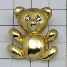 ピンバッジ・金色ゴールド熊のぬいぐるみ TEDDY-BEAR