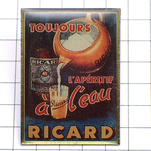 ピンバッジ・リカール酒レトロ広告パスティス看板 PASTIS RICARD FRANCE