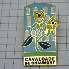 ピンバッジ・悲喜こもごも仮面の花 CHAUMONT MASQUE  JEAN-QUI-RIT JEAN-QUI-PLEURE HUMOUR