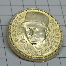 ピンバッジ・ドゴール将軍の金貨型