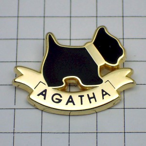 ピンバッジ・アガタの黒いテリア犬ジュエリー AGATHA