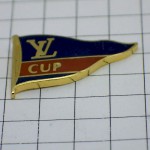 ピンバッジ・ルイヴィトン旗アメリカズカップ船レースLV  LOUIS-VUITTON VUITTON-CUP FRANCE