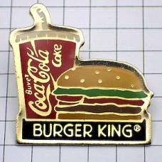 ピンバッジ・バーガーキングのコーラとハンバーガー一個